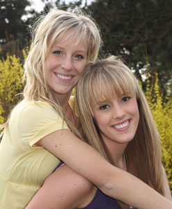 stock photo young woman and girl